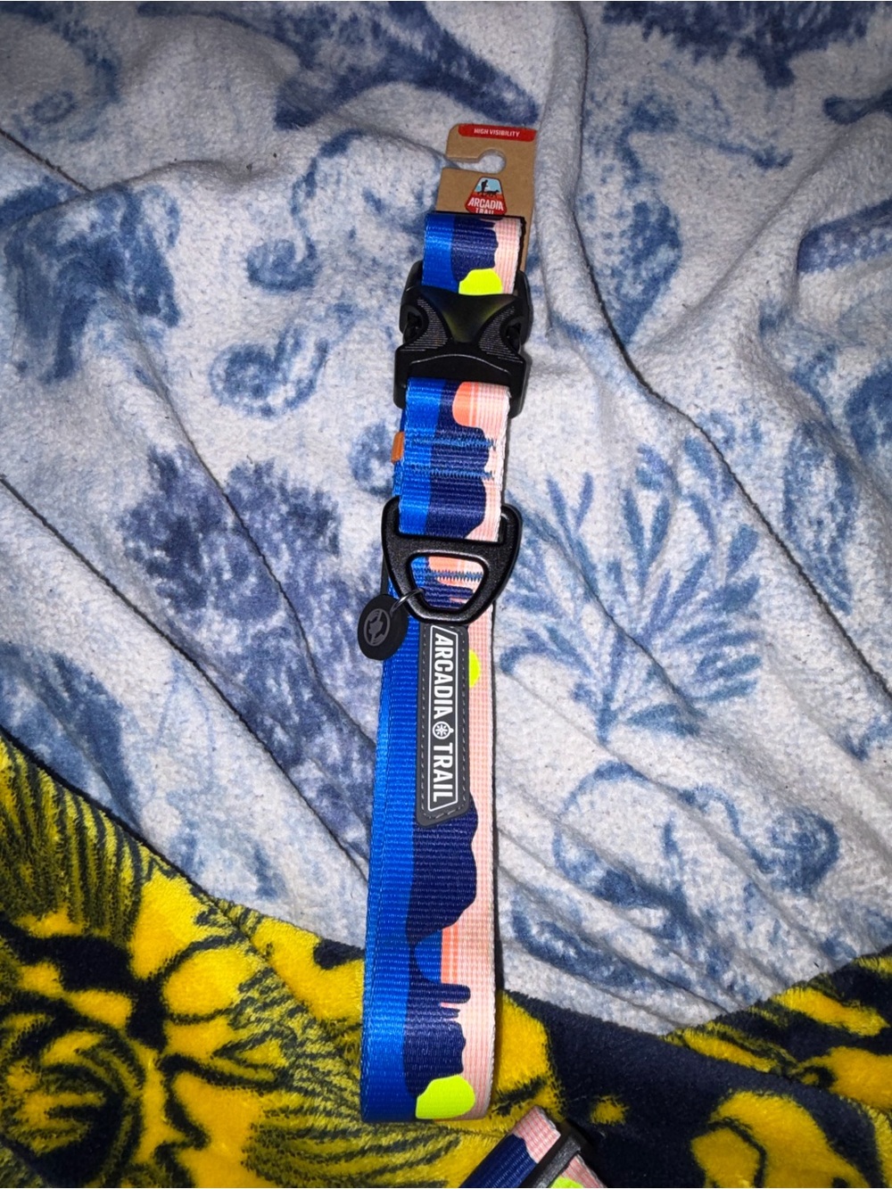 (L) Arcadia Trail Dog Collar Blue Camo Adjustable Pet Supplies